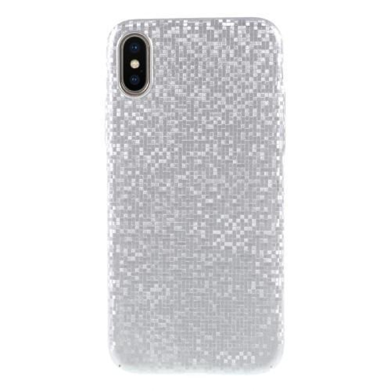 Glamour plastový obal na iPhone X - strieborný