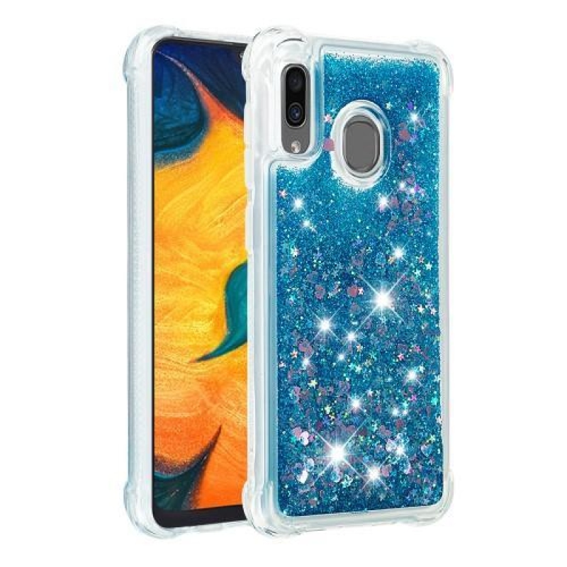 Glitter gélový obal na mobil Samsung Galaxy A30 / A20 - modrý