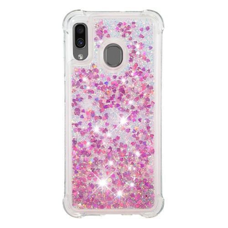 Glitter gélový obal na mobil Samsung Galaxy A30 / A20 - rose