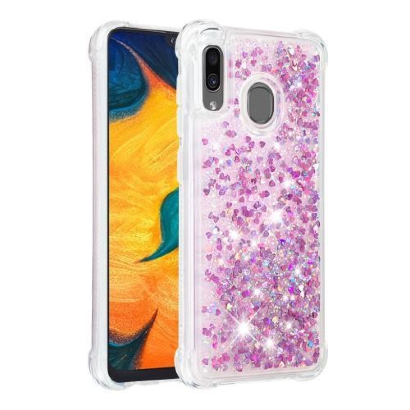 Glitter gélový obal na mobil Samsung Galaxy A30 / A20 - rose