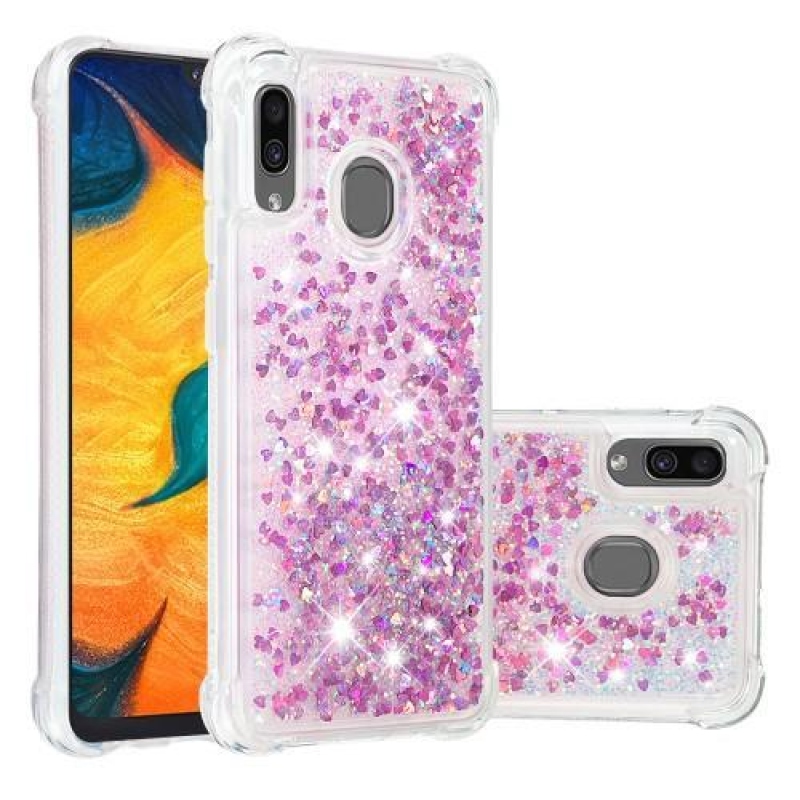 Glitter gélový obal na mobil Samsung Galaxy A30 / A20 - rose