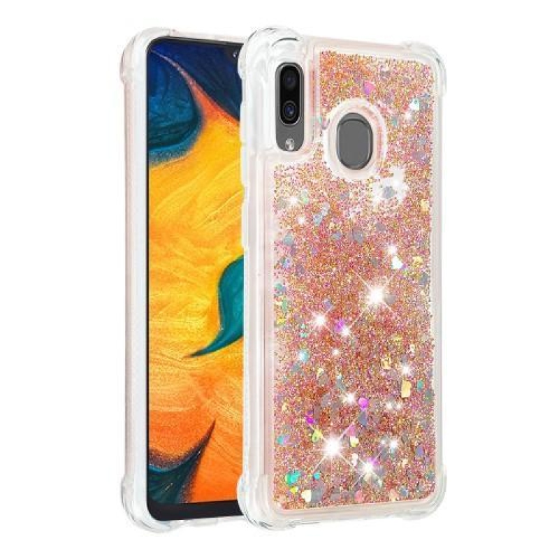 Glitter gélový obal na mobil Samsung Galaxy A30 / A20 - zlatý