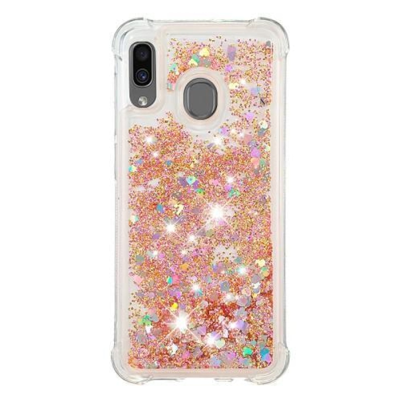 Glitter gélový obal na mobil Samsung Galaxy A30 / A20 - zlatý