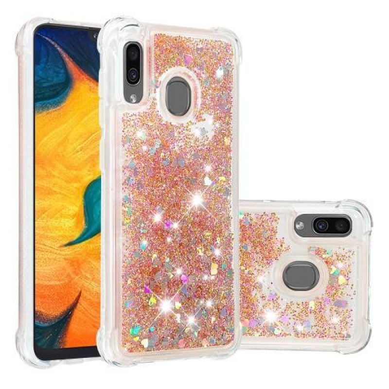 Glitter gélový obal na mobil Samsung Galaxy A30 / A20 - zlatý