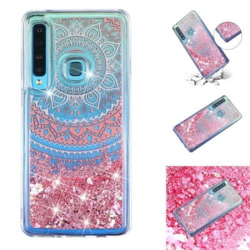 Glitter presýpacie gélový obal na Samsung Galaxy A9 - mandala