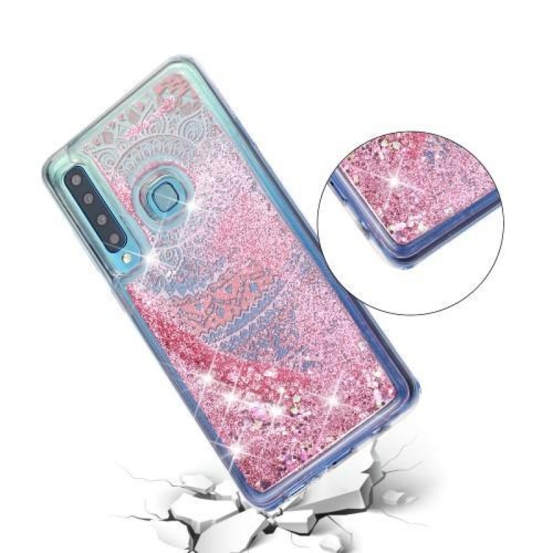 Glitter presýpacie gélový obal na Samsung Galaxy A9 - mandala