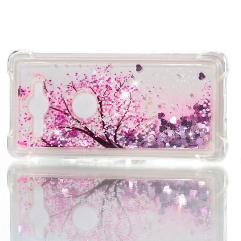 Glitter presýpací gélový obal na Sony Xperia XZ2 Compact - strom