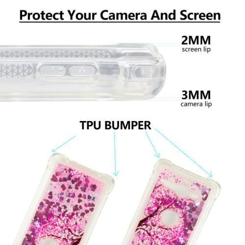 Glitter presýpací gélový obal na Sony Xperia XZ2 Compact - strom