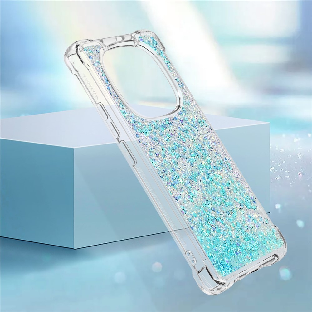 Glitter Prosýpací gélový obal na Xiaomi Redmi Note 14 Pro 5G/Poco X7 5G - modrý/hviezdičky