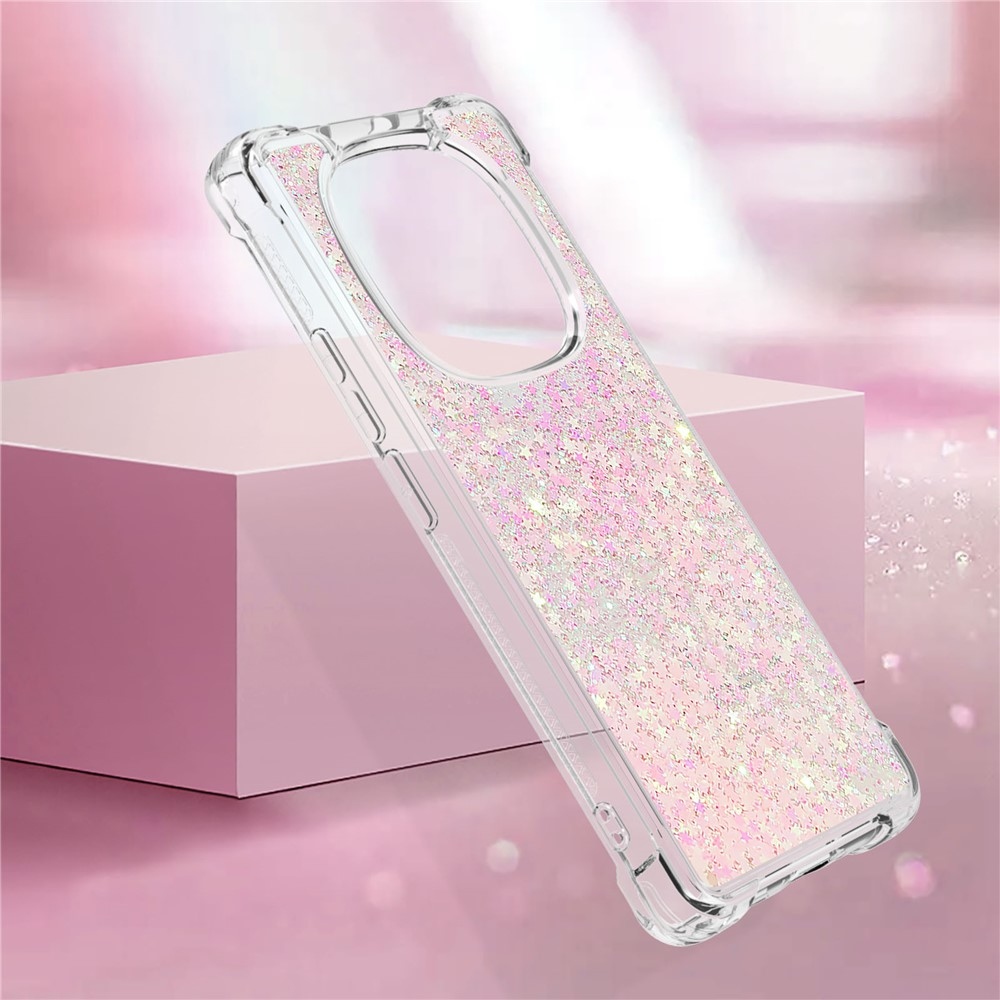 Glitter Prosýpací gélový obal na Xiaomi Redmi Note 14 Pro 5G/Poco X7 5G - ružový/hviezdičky