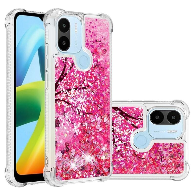 Glitter presýpací obal na Xiaomi Redmi A1+/A2+ - strom s kvetmi