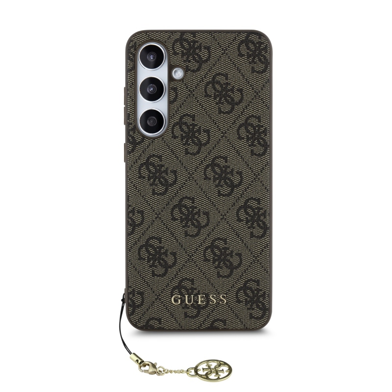 Guess 4G Charm Zadní Kryt pre Samsung Galaxy S24 FE Brown