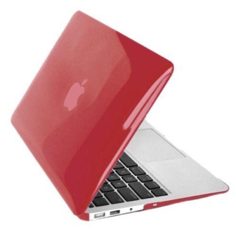 Gloss sada plastový obal, protiprachová zástrčka a chránič klávesnice na MacBook Air 13.3 - červený