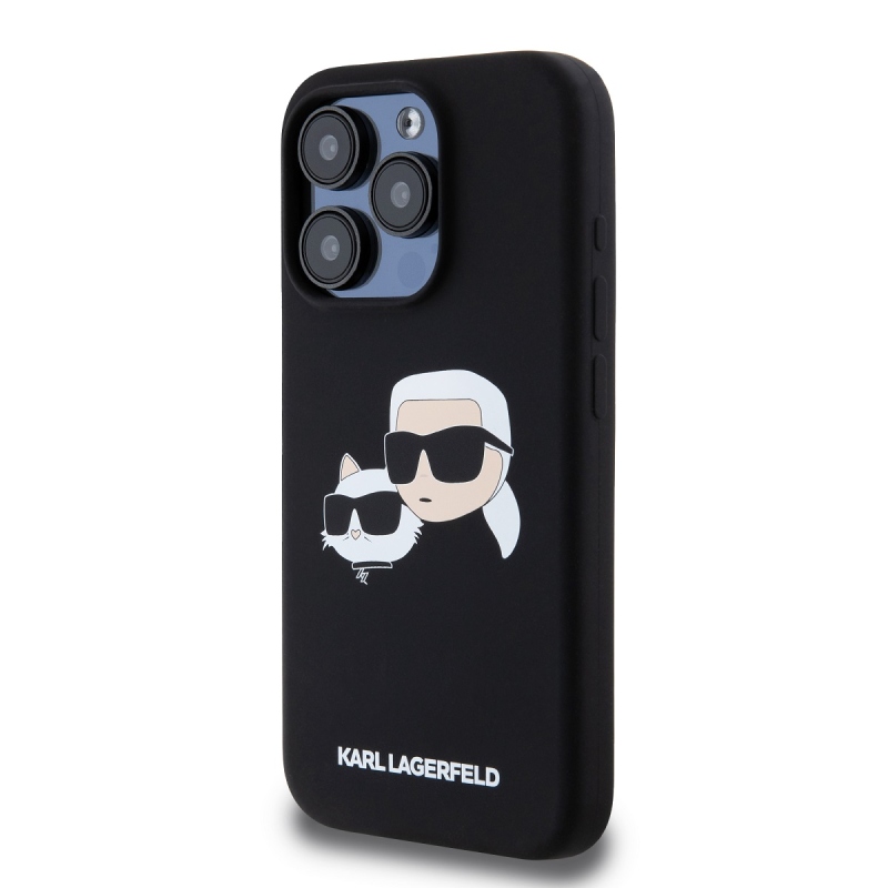 Karl Lagerfeld Liquid Silicone Double Heads Magsafe Zadný Kryt pre iPhone 15 Pro Black