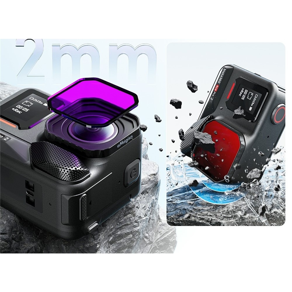AMAGISN červený potápačský filter pre Insta360 Ace Pro 2