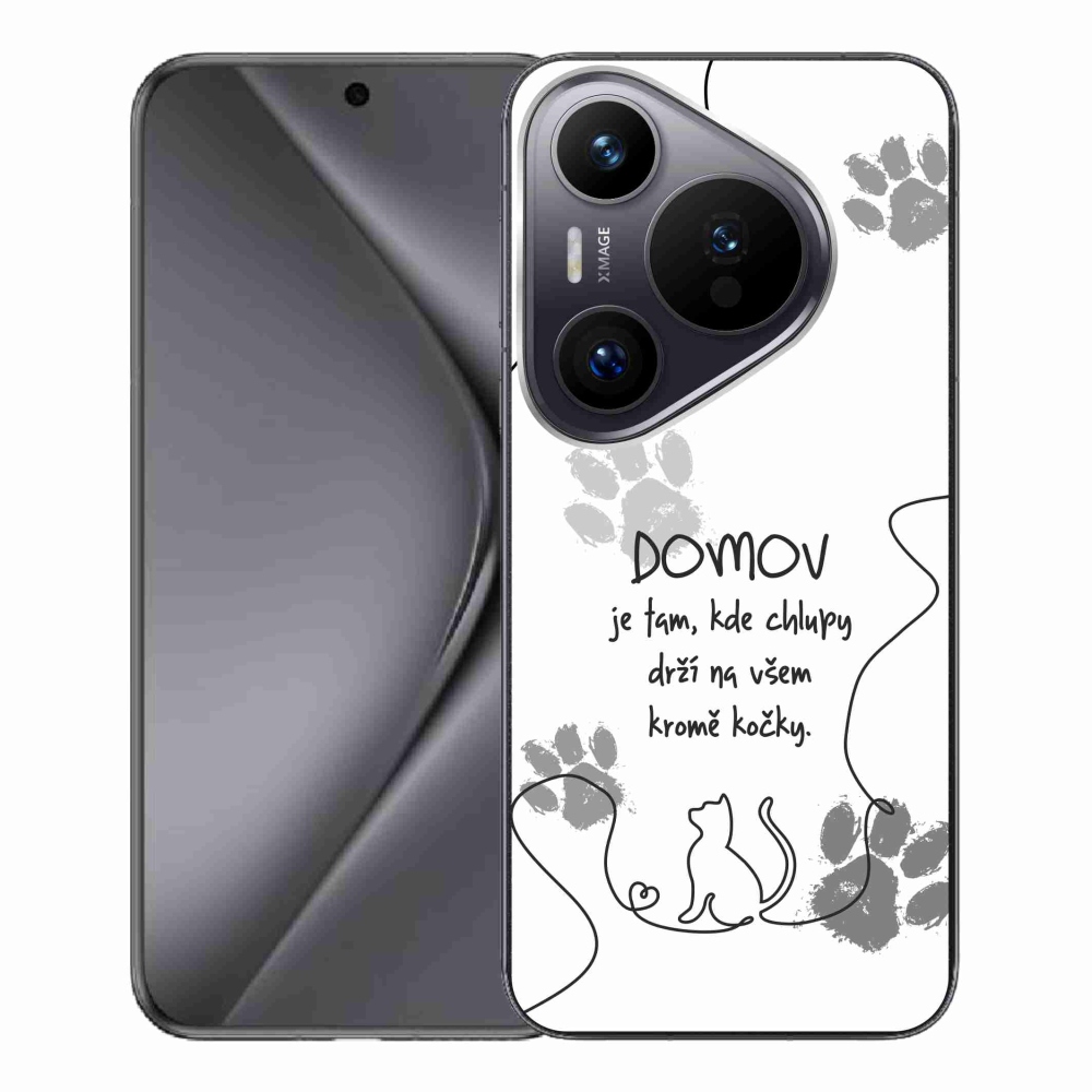 Gélový kryt mmCase na Huawei Pura 70 Pro - mačacie motív biele pozadie