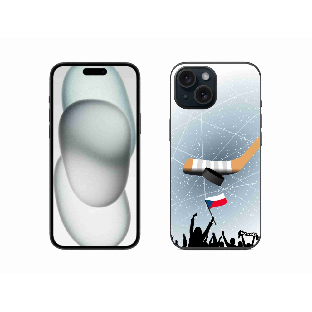 Gélový kryt mmCase na iPhone 15 - fanúšikovia hokeja