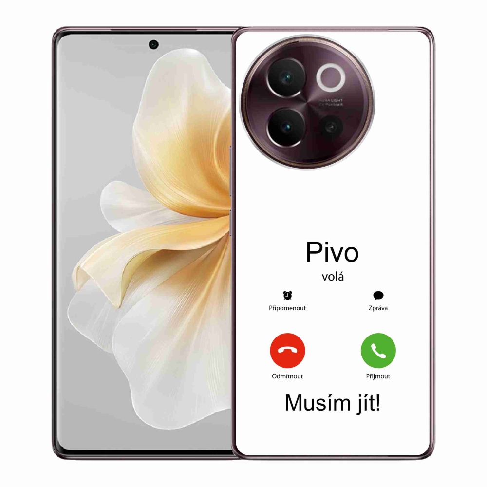 Gélový kryt mmCase na Vivo V40 Lite 5G - pivo volá biele pozadie