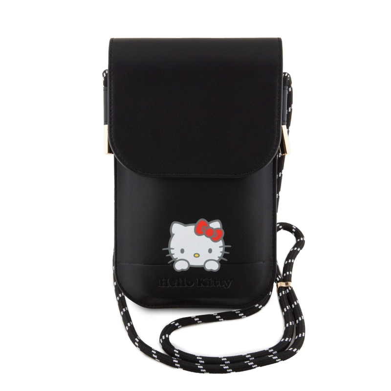 Hello Kitty PU Leather Daydreaming Logo Taška na Telefón Black