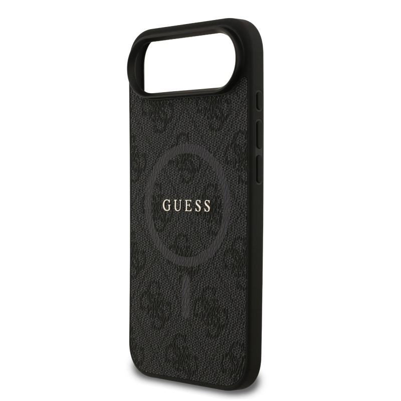 Guess PU kožený zadný kryt 4G Colored Ring MagSafe pre iPhone Air Black