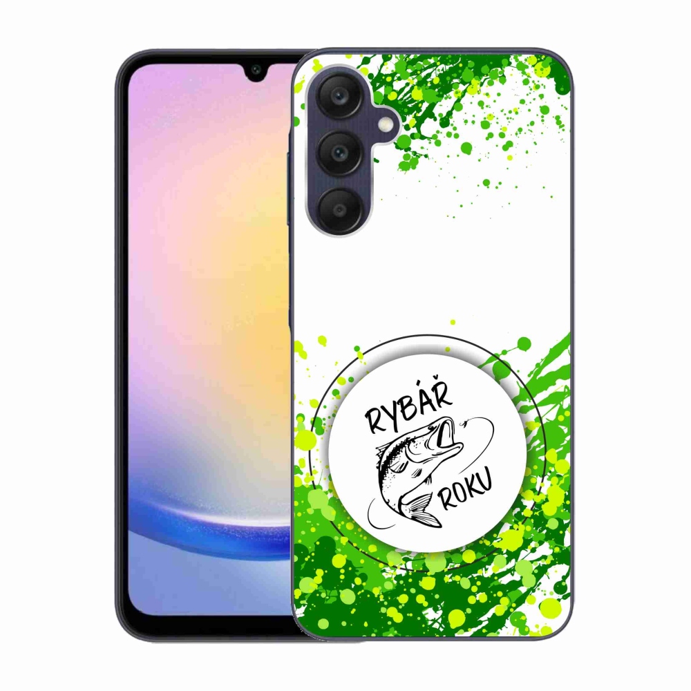 Gélový kryt mmCase na Samsung Galaxy A25 5G - rybár roka biele pozadie