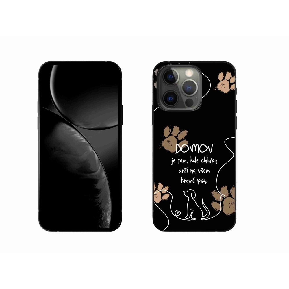 Gélový kryt mmCase na iPhone 13 Pro 6.1 - psí motív čierne pozadie