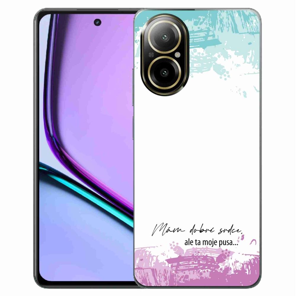 Gélový kryt mmCase na Realme C67 - vtipný text 3 biele pozadie