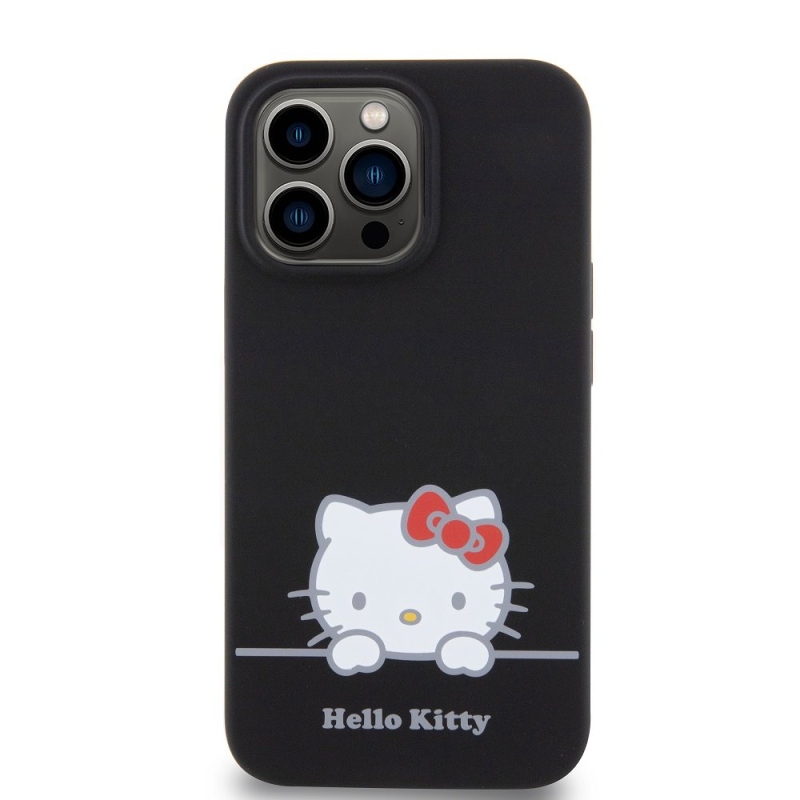 Hello Kitty Liquid Silicone Daydreaming Logo Zadný Kryt pre iPhone 13 Pro Black