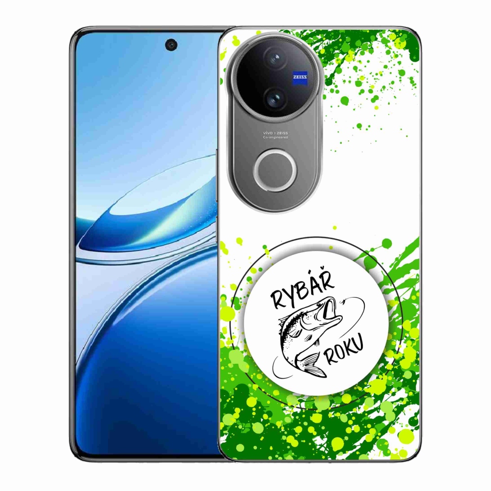 Gélový kryt mmCase na Vivo V50 5G - rybár roku biele pozadie