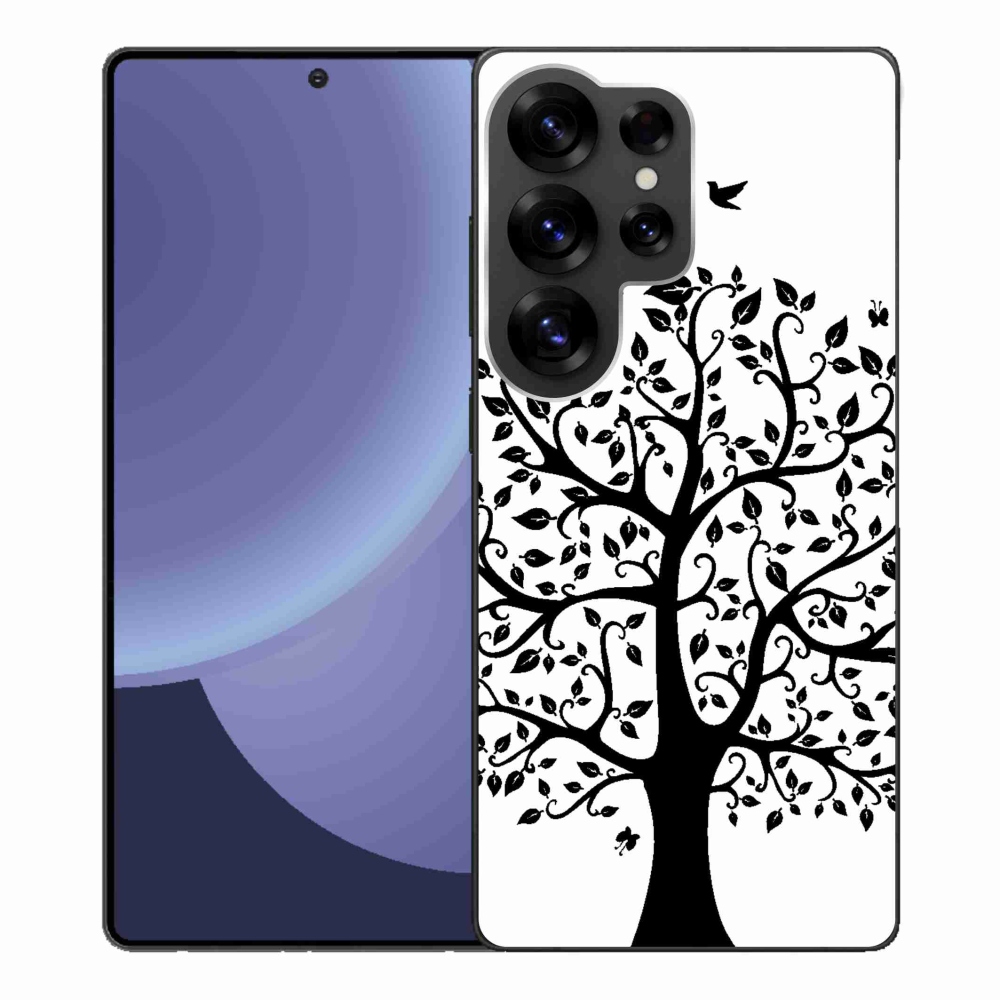 Gélový kryt mmCase na Samsung Galaxy S25 Ultra - čiernobiely strom