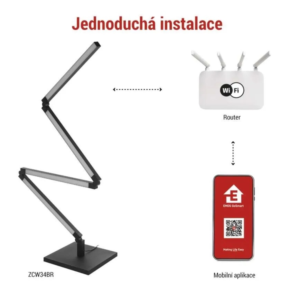 GoSmart LED stojacia lampa 175 cm, teplá biela / RGBIC WiFi - čierna
