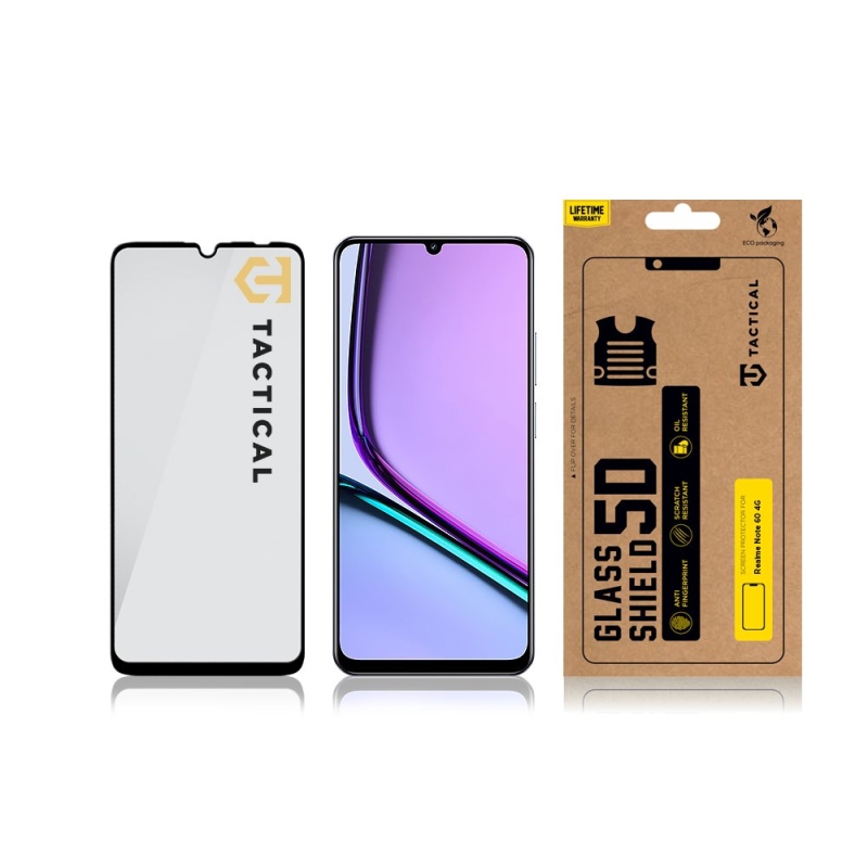 Taktický sklenený štít 5D sklo pre Realme Note 60 4G Black