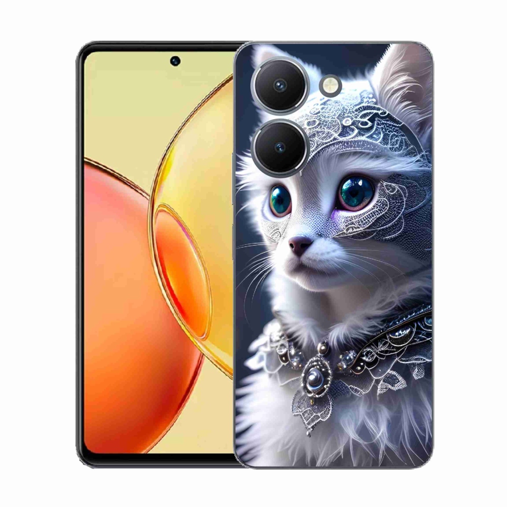 Gélový kryt mmCase na Vivo Y36 - biela mačka