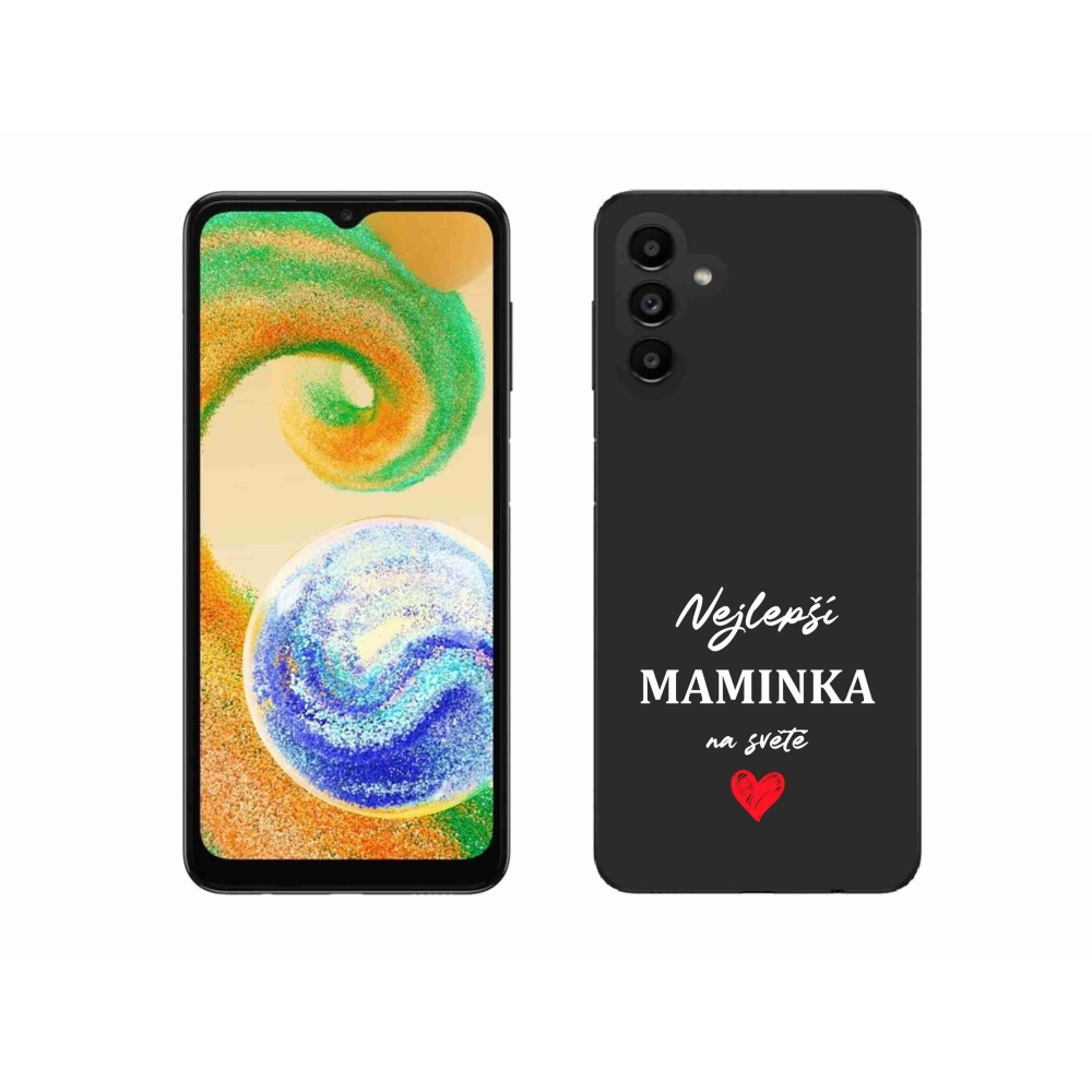 Gélový kryt mmCase na Samsung Galaxy A04s (164.7x76.7x9.1mm) - najlepšia mamička 1 čierne pozadie