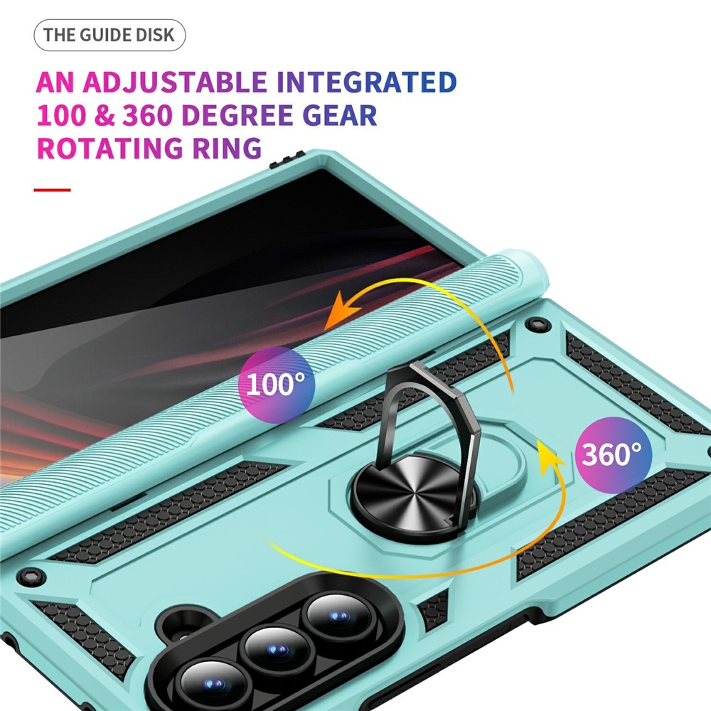 Ring odolný kryt na Samsung Galaxy Z Fold7 5G - modrozelený