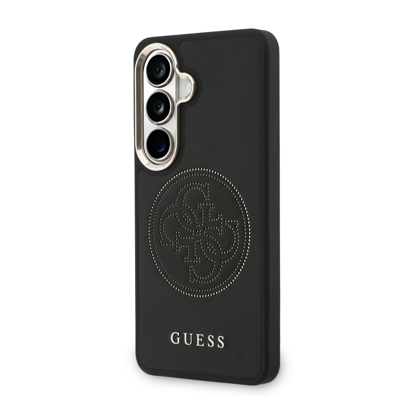 Guess PU perforovaný zadný kryt s logom 4G pre Samsung Galaxy S26 Black