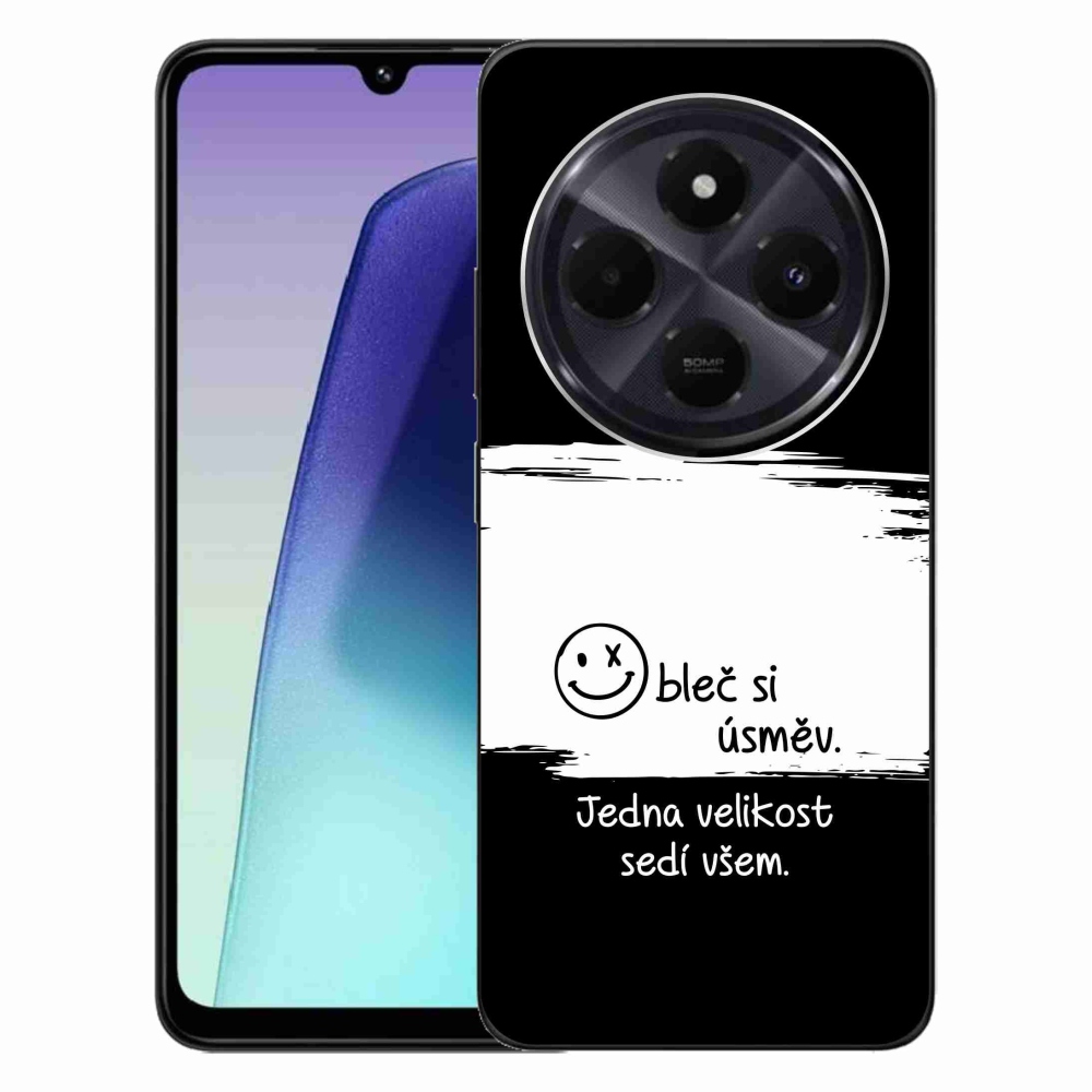 Gélový kryt mmCase na Xiaomi Redmi 14C/Poco C75 - vtipný text 8 bieločierne pozadie