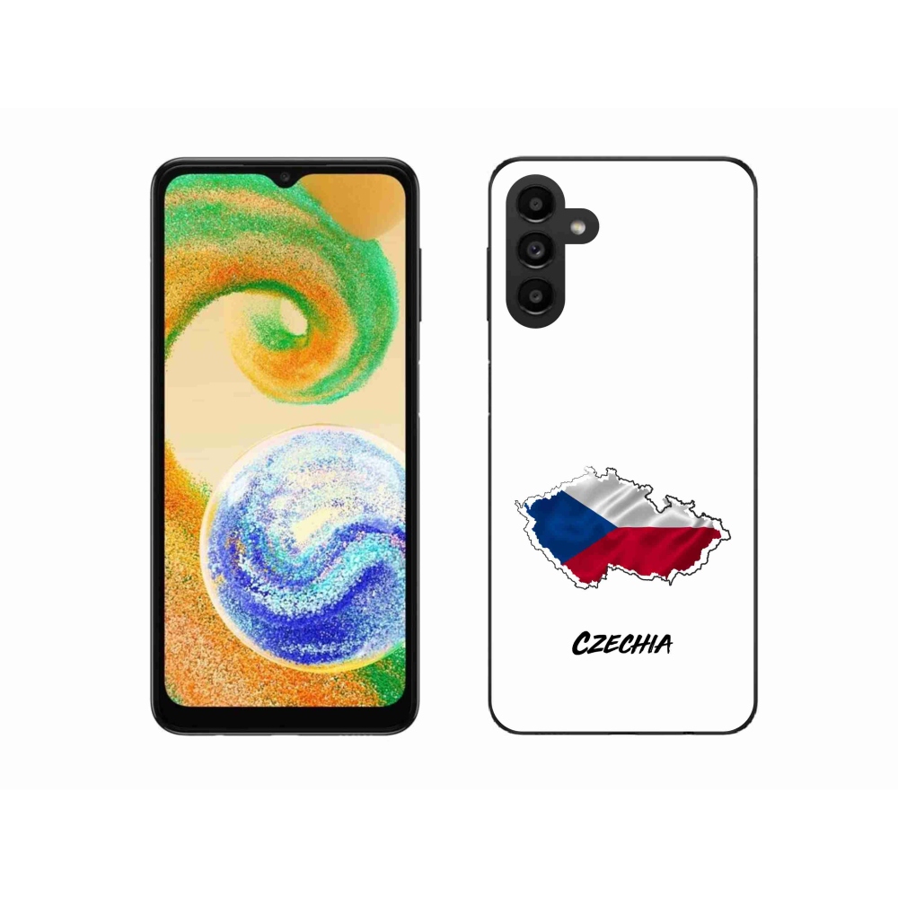 Gélový kryt mmCase na Samsung Galaxy A04s (164.7x76.7x9.1mm) - Czechia biele pozadie