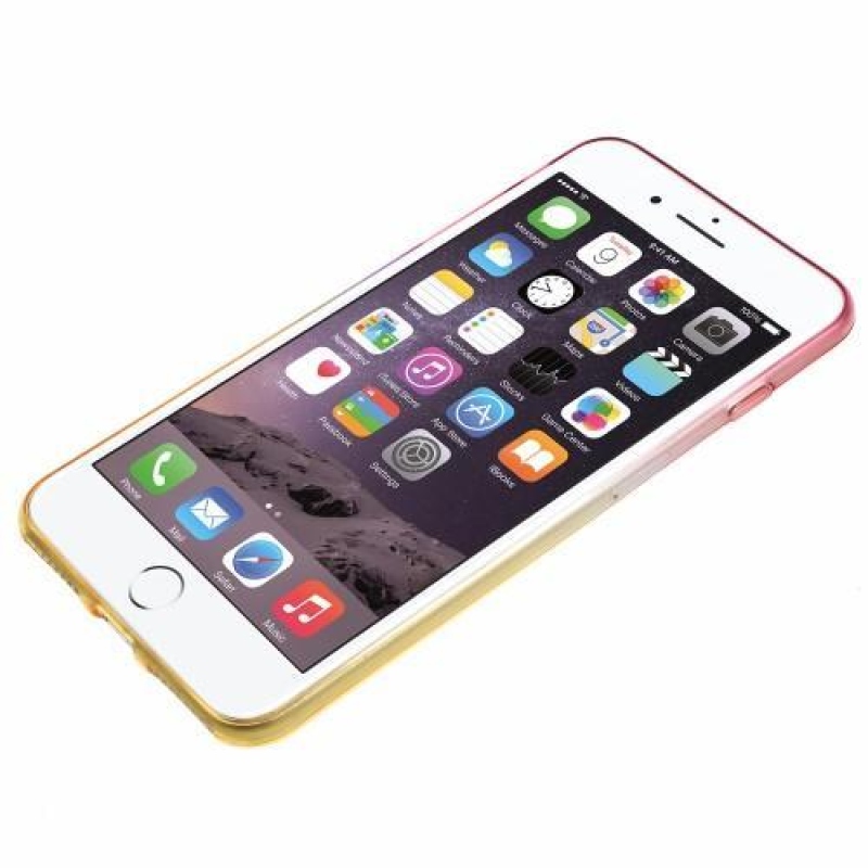 Gradient gélový obal na iPhone 6 Plus a 6s Plus - ružový / žltý