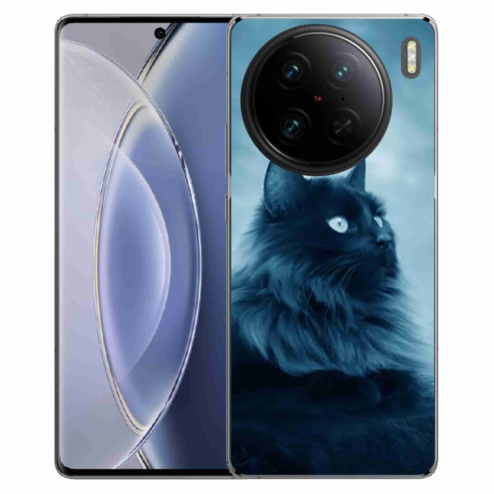 Gélový obal mmCase na Vivo X90 Pro - čierna mačka 1