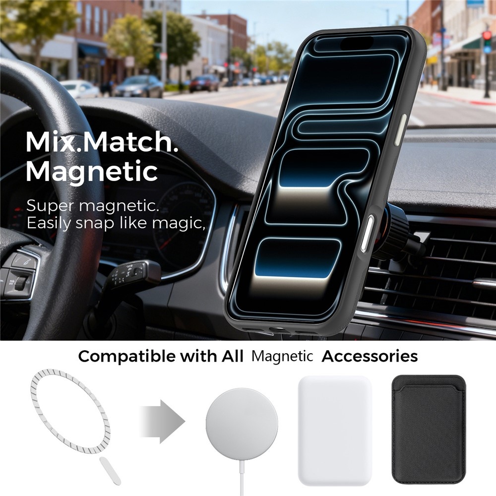 Griddy odolný kryt s MagSafe na iPhone 18 Pro Max - čierny