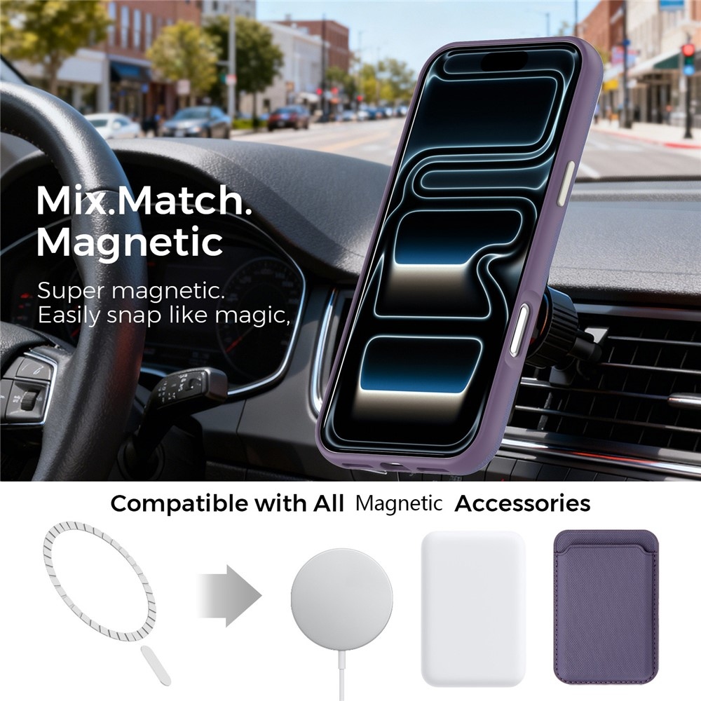 Griddy odolný kryt s MagSafe na iPhone 18 Pro Max - fialový