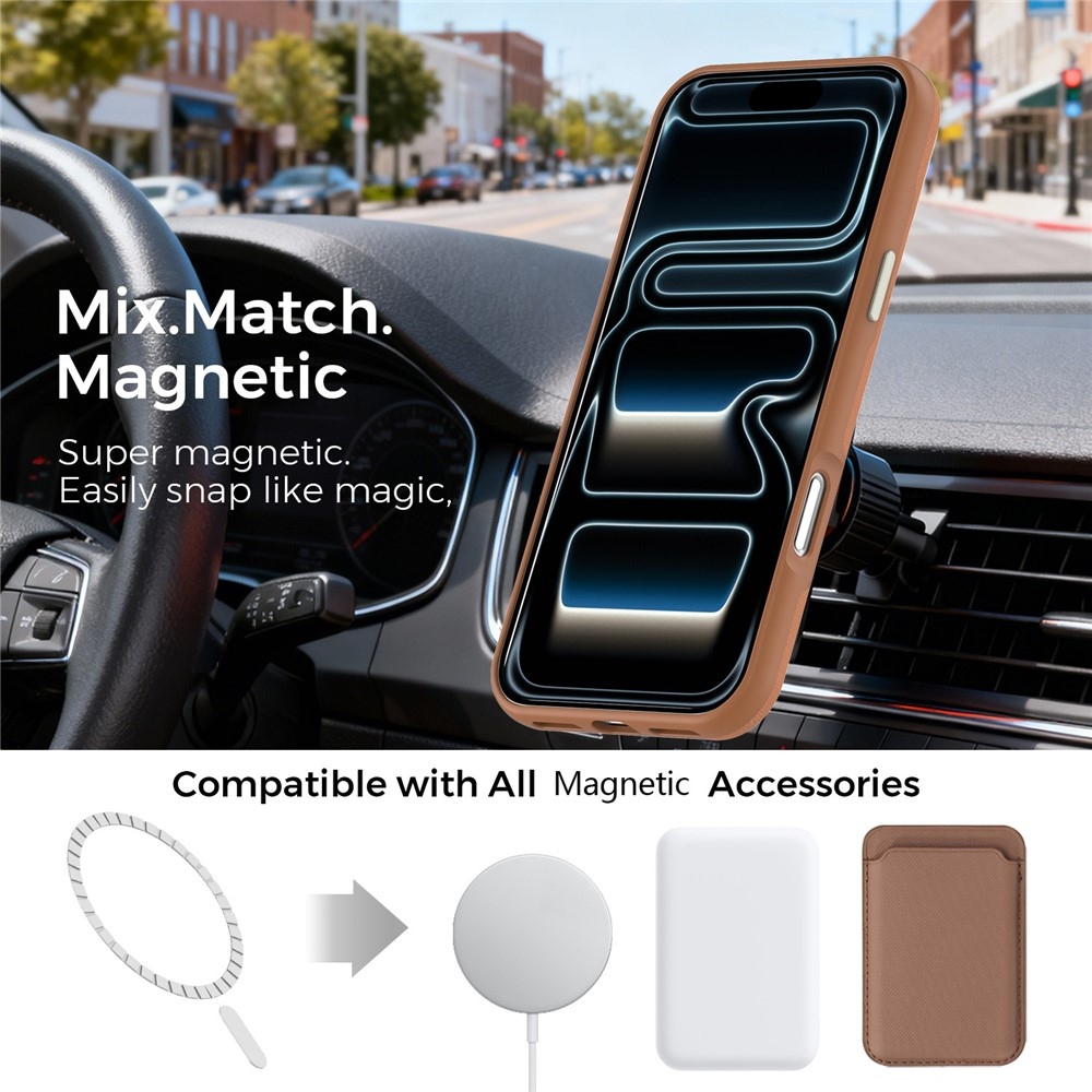 Griddy odolný kryt s MagSafe na iPhone 18 Pro Max - hnedý