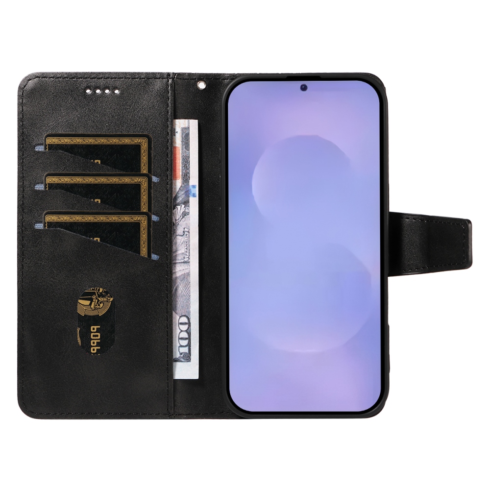 Gridy knižkové púzdro na Samsung Galaxy S26/S26 Pro - čierne