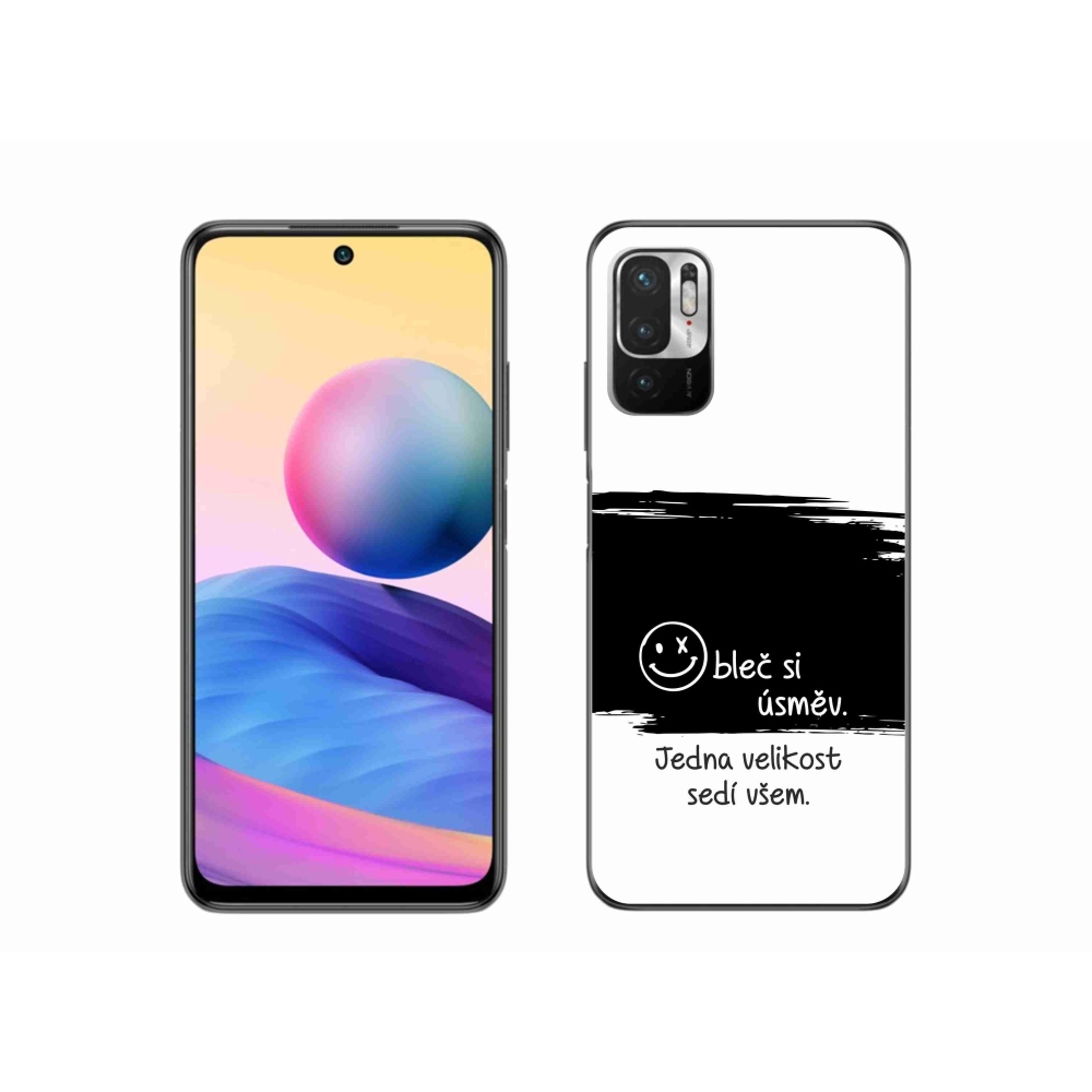 Gélový kryt mmCase na Xiaomi Redmi Note 10 5G - vtipný text 8 čiernobiele pozadie