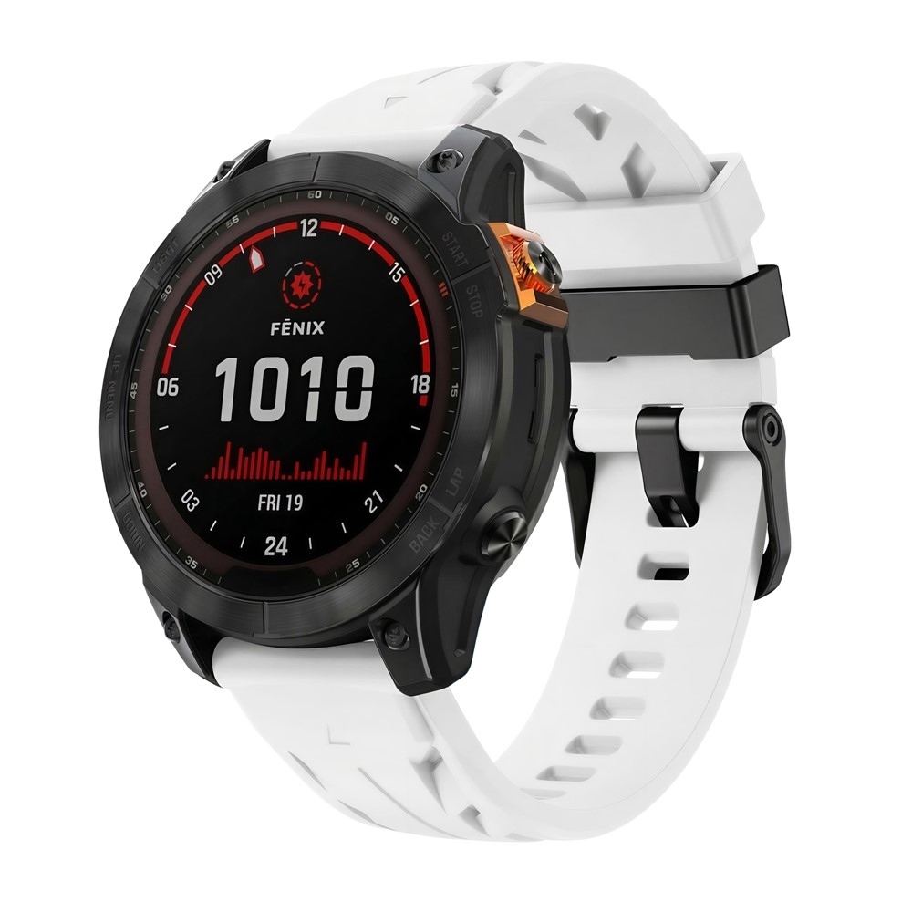 Groove silikónový remienok 22mm na Garmin Fenix ​​8 Pro 47mm/Fenix ​​8 47mm - biely