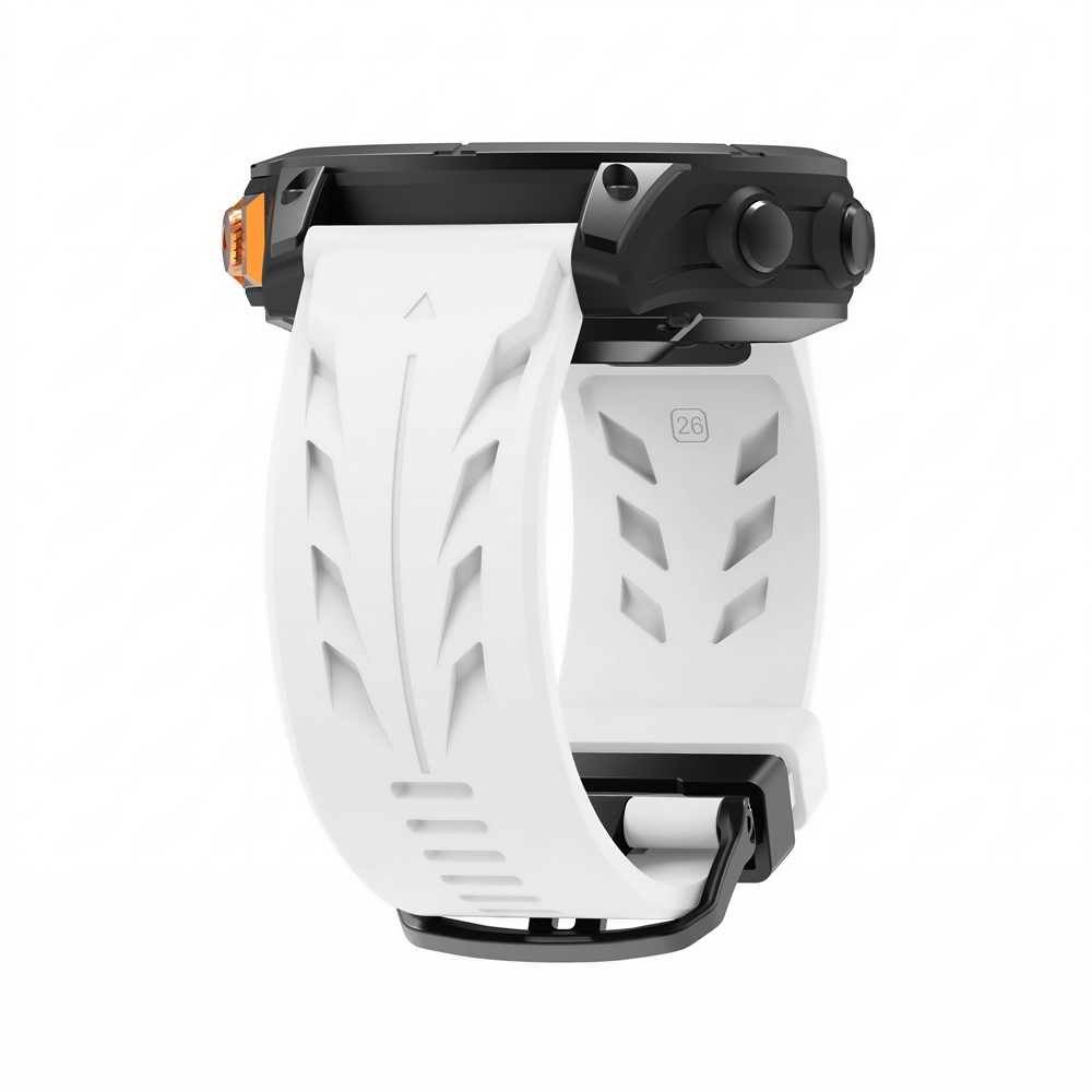 Groove silikónový remienok 22mm na Garmin Fenix ​​8 Pro 47mm/Fenix ​​8 47mm - biely