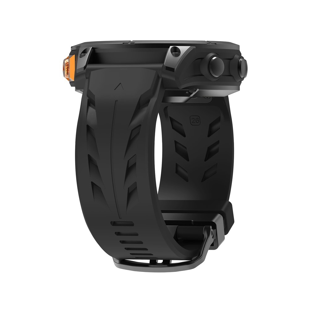 Groove silikónový remienok 22mm na Garmin Fenix ​​8 Pro 47mm/Fenix ​​8 47mm - čierny