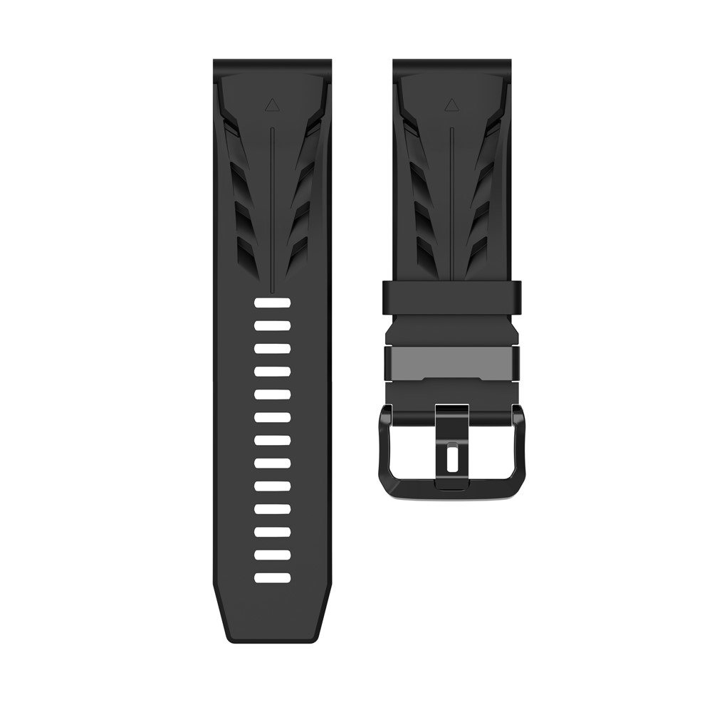 Groove silikónový remienok 22mm na Garmin Fenix ​​8 Pro 47mm/Fenix ​​8 47mm - čierny