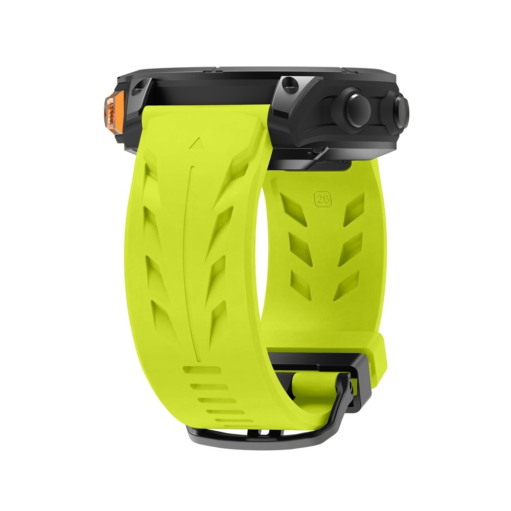 Groove silikónový remienok 22mm na Garmin Fenix ​​8 Pro 47mm/Fenix ​​8 47mm - žltozelený